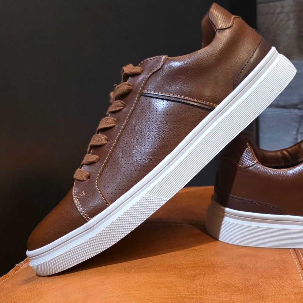Steve Madden Men's Correy Brown Leather Lace Up Sneakers / Size 8 / New